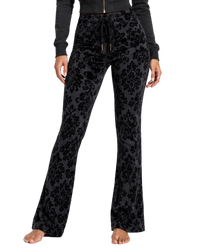 Damask Charcoal Women's Straight-leg Pants