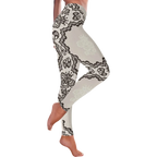 Nude Lace Print Women's Low Rise Yoga Leggings
