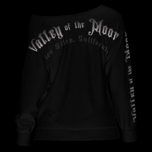 Valley of the "Misty: Moon Women's Off Shoulder Sweatshirt