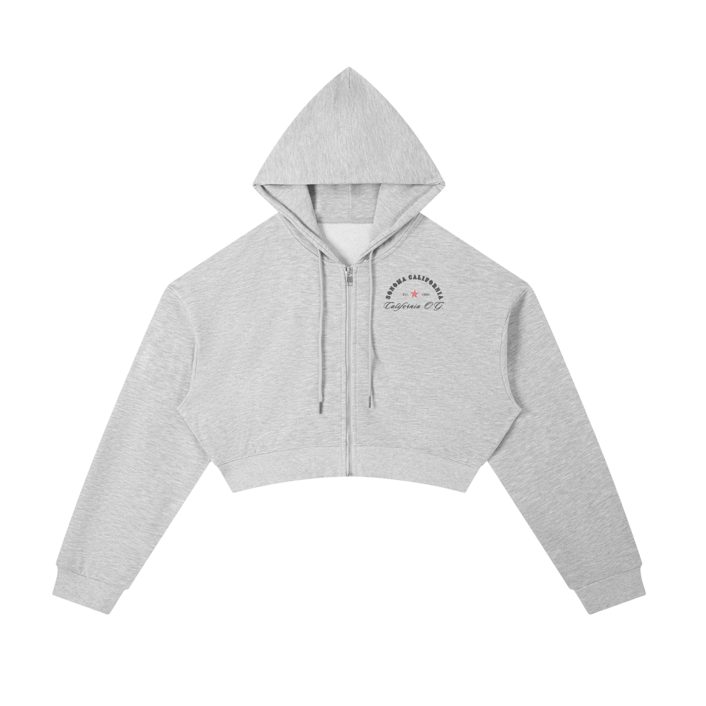 California O.G.  Women's  Cropped Zip-Up Hoodie