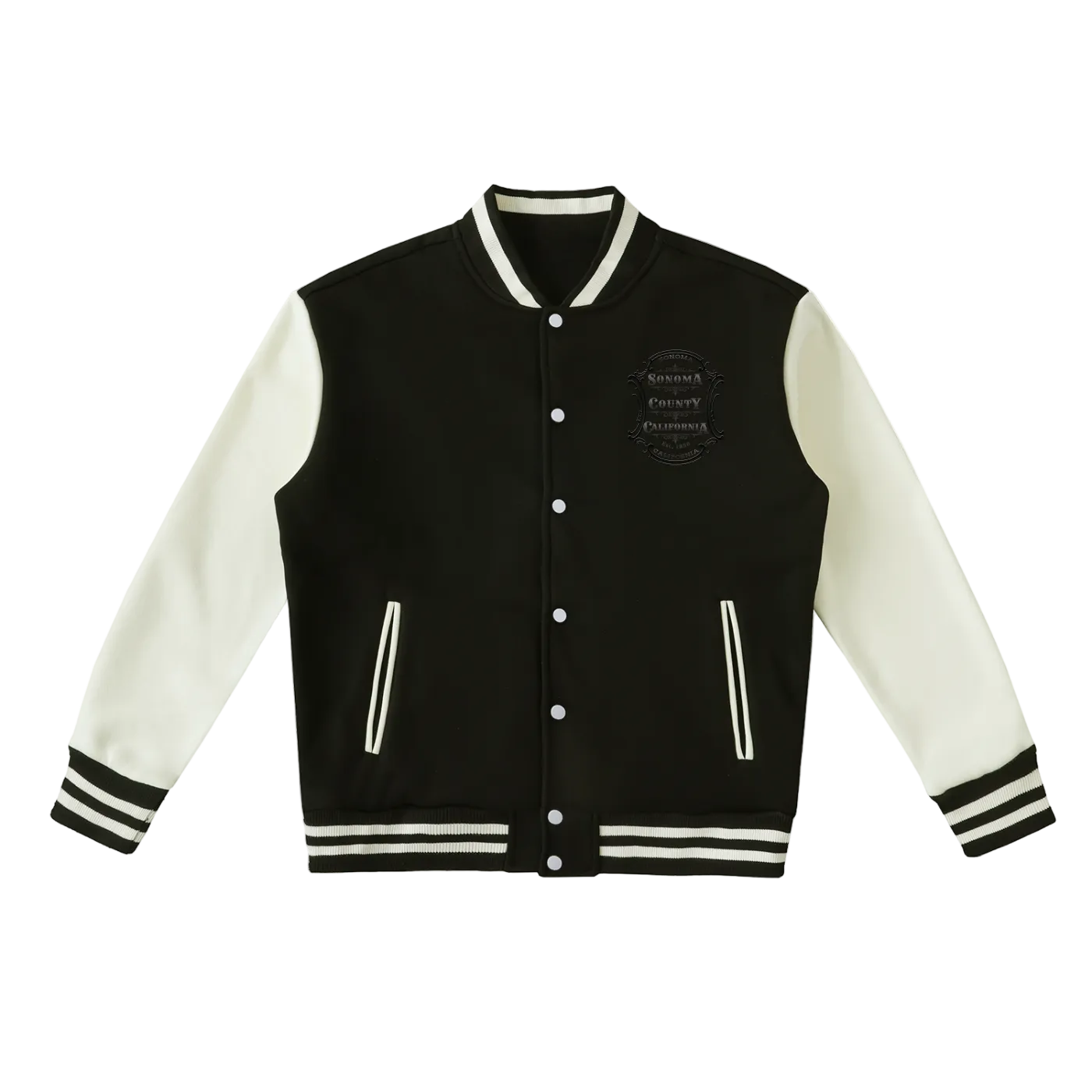 Sonoma County Emblem Two-Tone Fleeced Varsity Jacket Main image