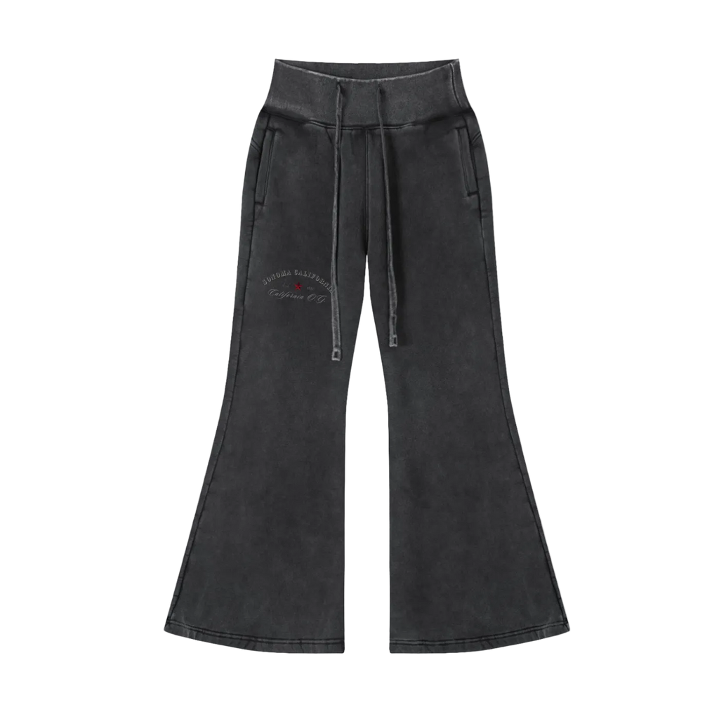 California O.G.Vintage Wash Flared Drawstring Sweat Pants