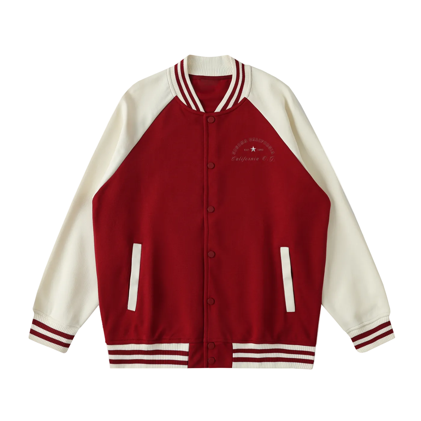 Sonoma California O.G. Collegiate Two Tone Raglan Sleeve Varsity Jacket
