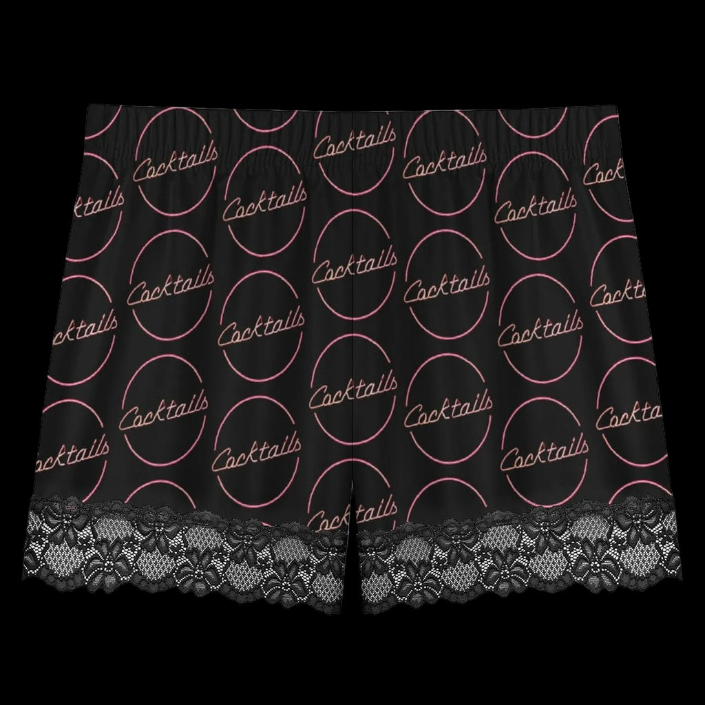 Pink Black Classic Cocktail  Pajama Set