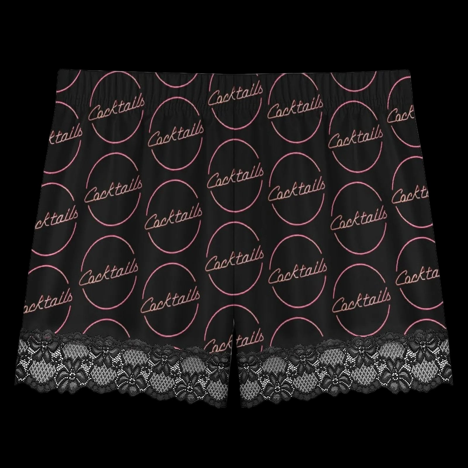 Pink Black Classic Cocktail  Pajama Set