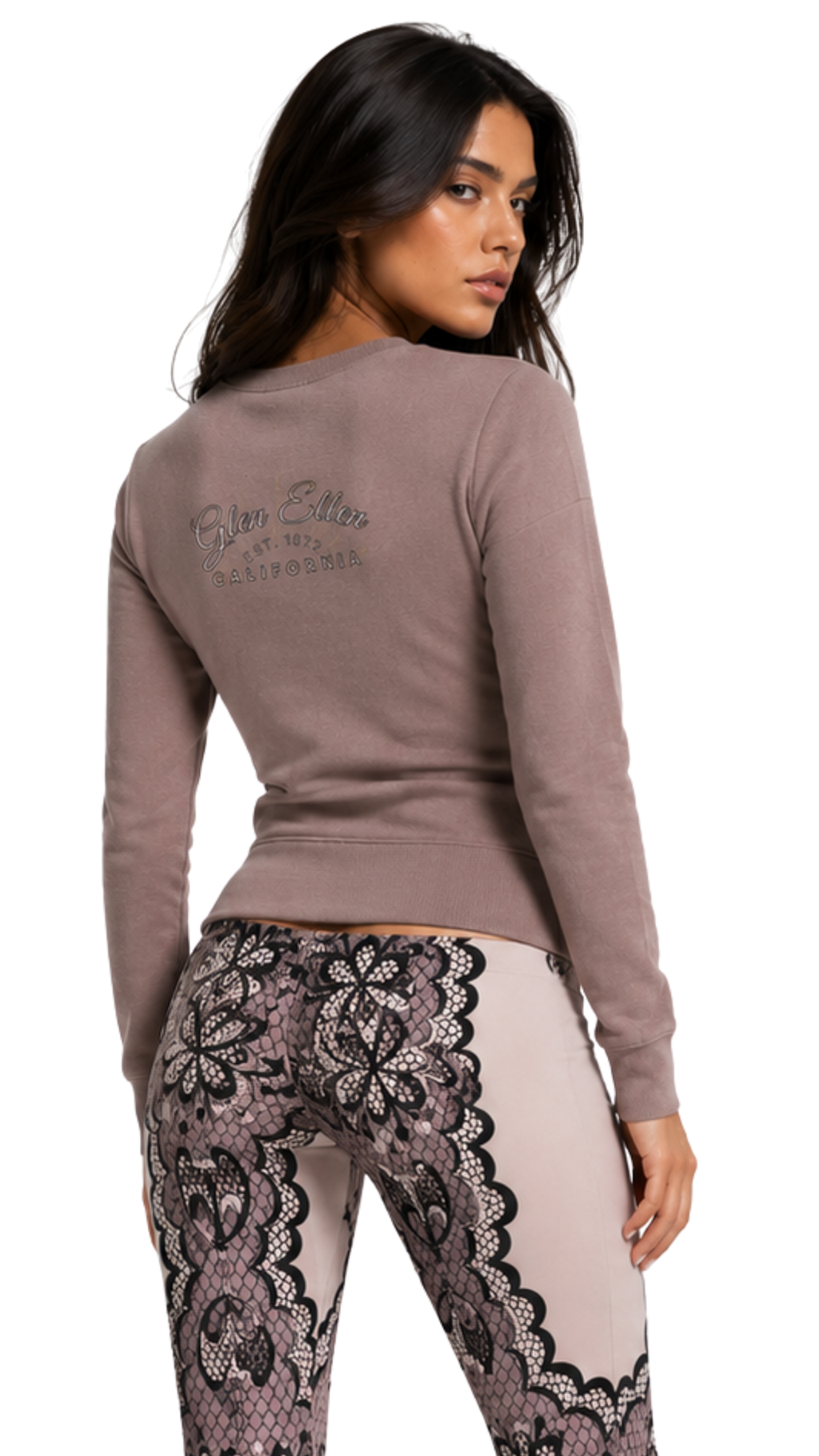 Lace Crochet Print High Waist Flare Leggings