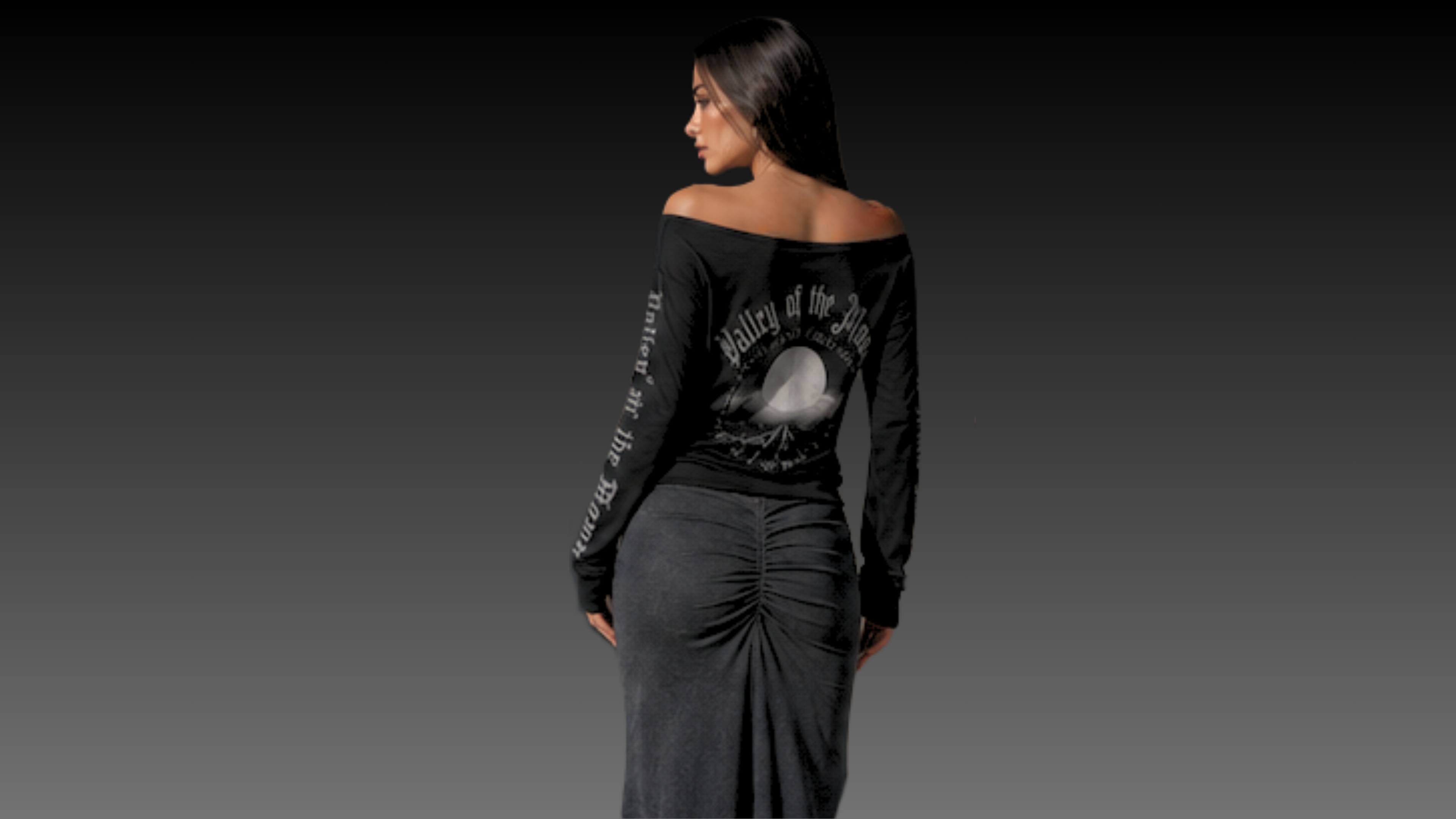 Valley of the "Misty" Moon Women's Off Shoulder Sweatshirt