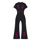 Women’s Tight Flared Leg Quarter-Zip Jumpsuit