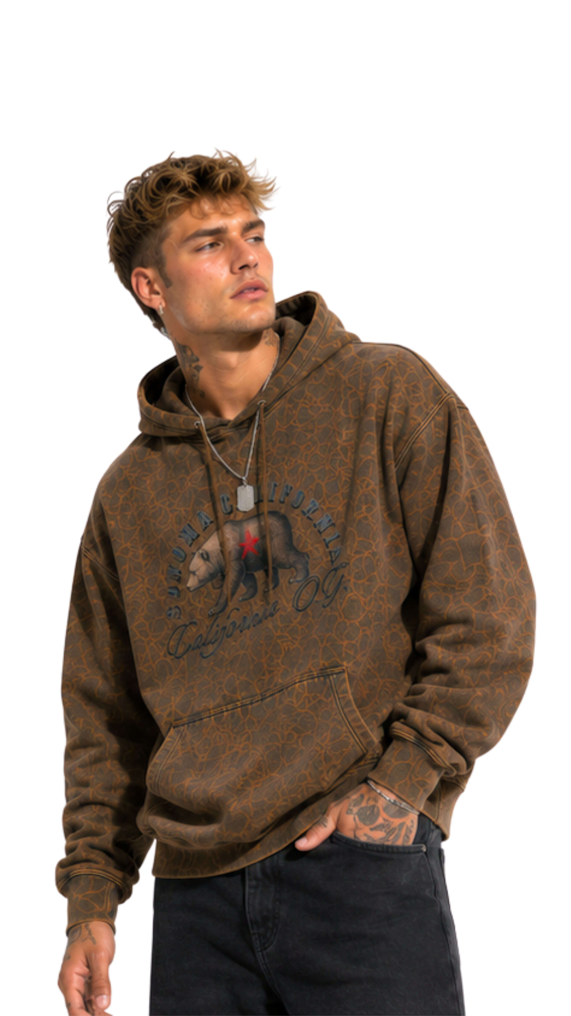 Sonoma Bear Revolt Mineral Wash Men's Hoodie Main image