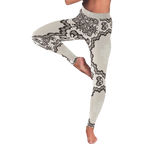 Nude Lace Print Women's Low Rise Yoga Leggings