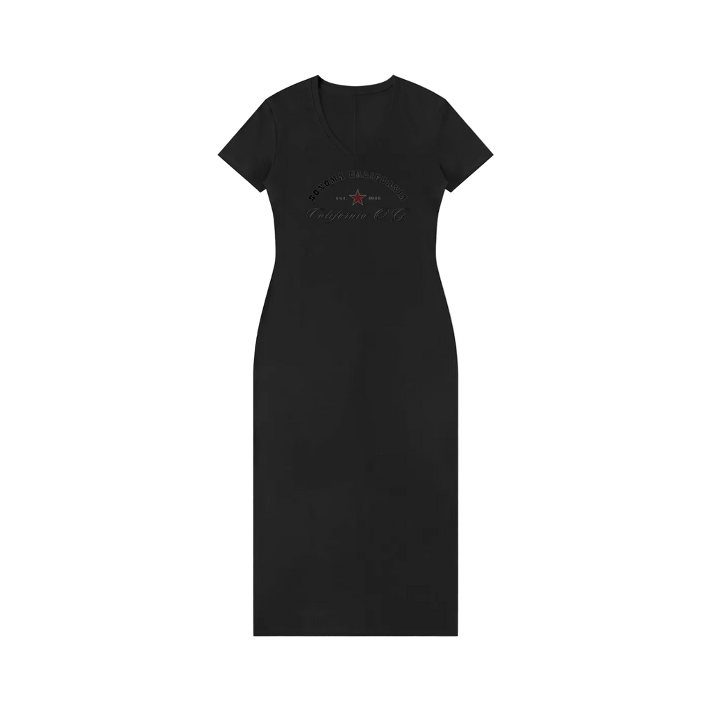 California O.G. V-Neck Short Sleeve  Dress