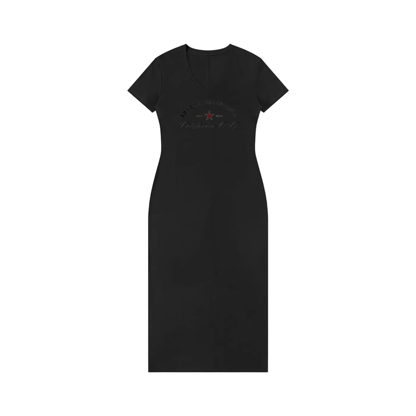 California O.G. V-Neck Short Sleeve  Dress