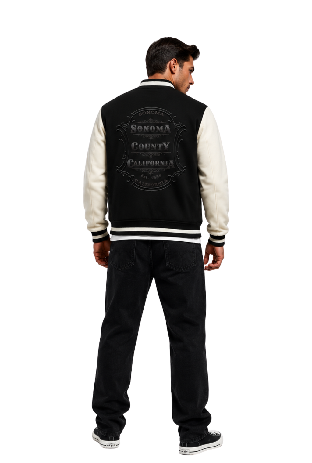 Sonoma County Emblem Two-Tone Fleeced Varsity Jacket