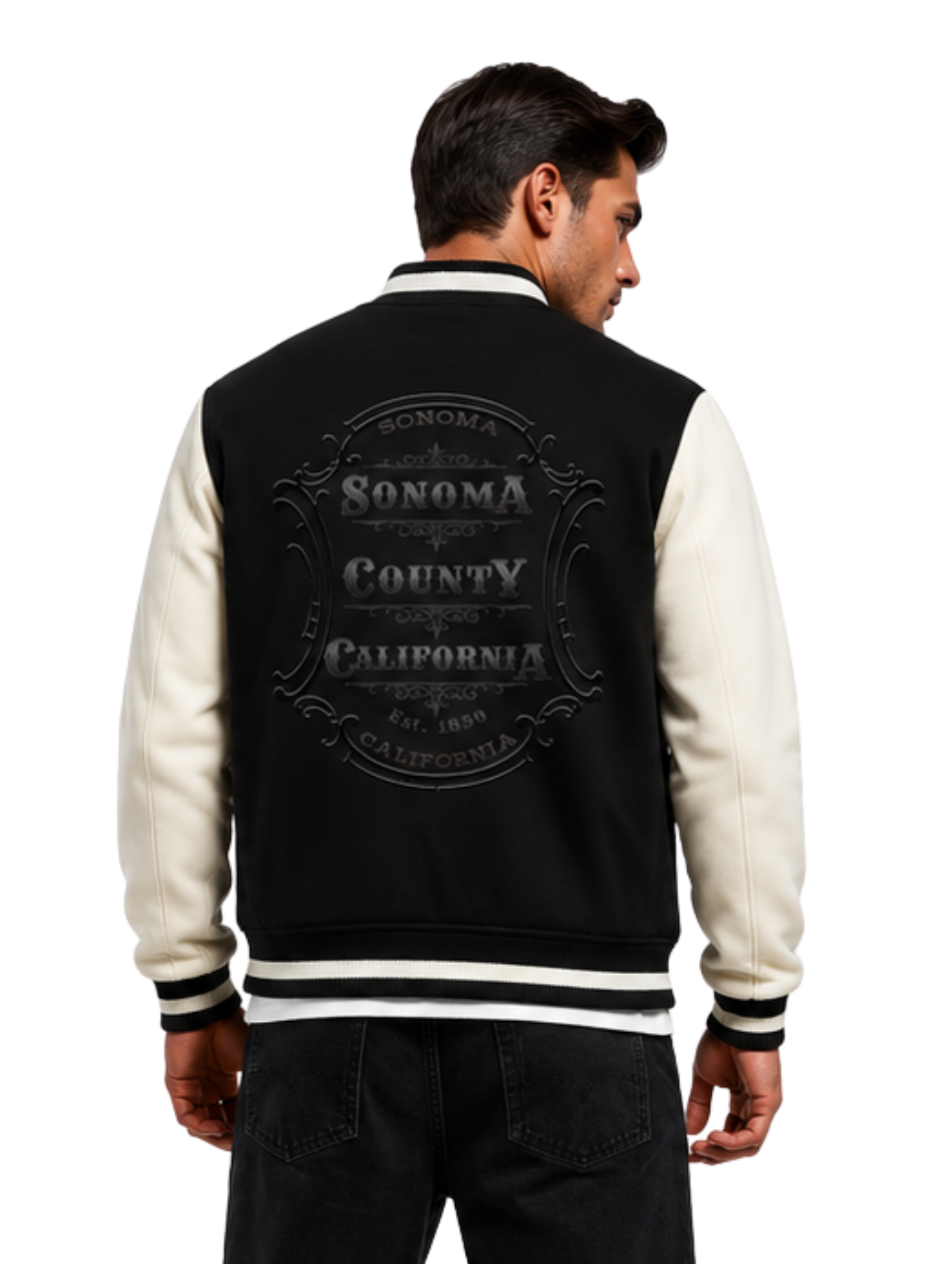 Sonoma County Emblem Two-Tone Fleeced Varsity Jacket Secondary image