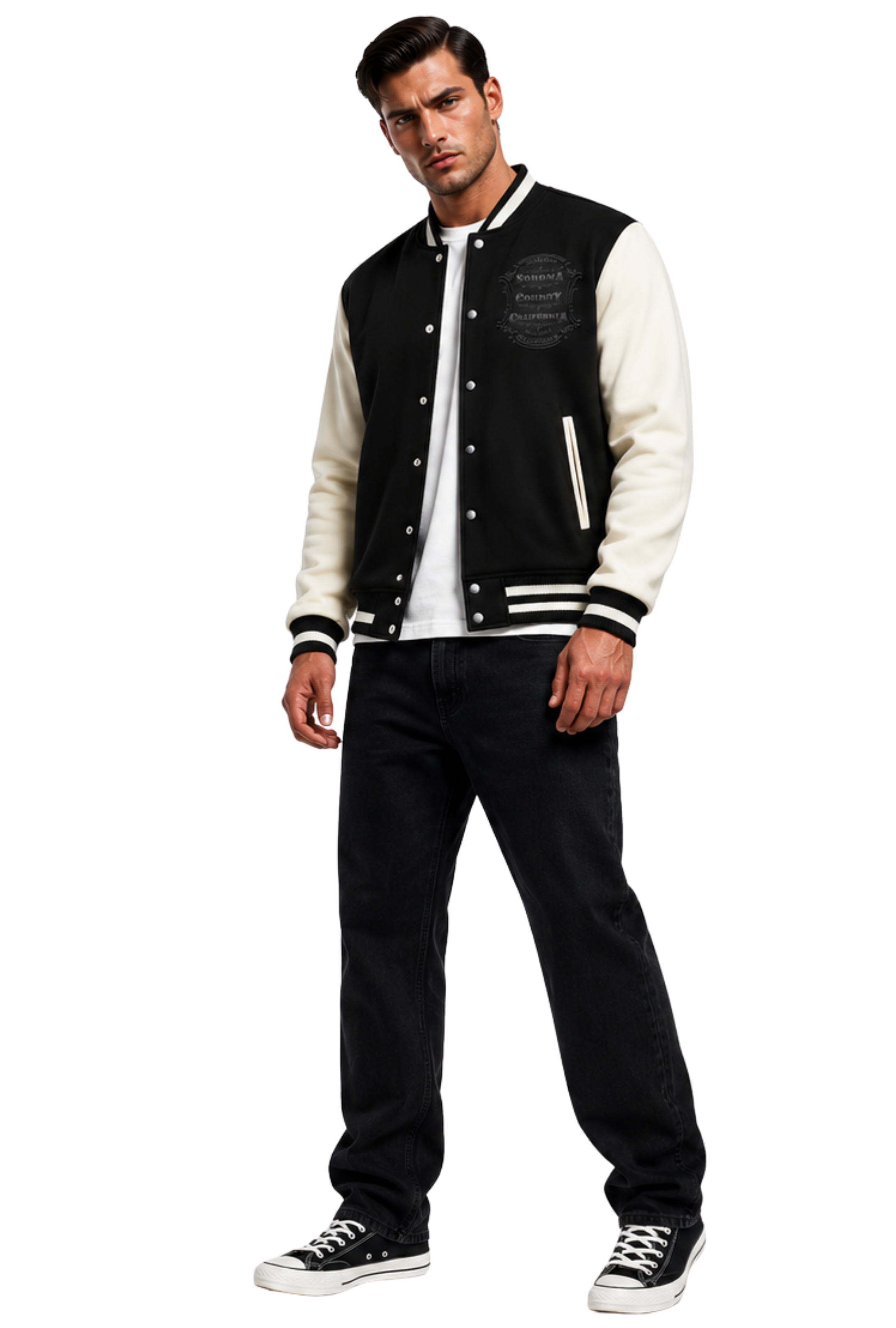 Sonoma County Emblem Two-Tone Fleeced Varsity Jacket Main image