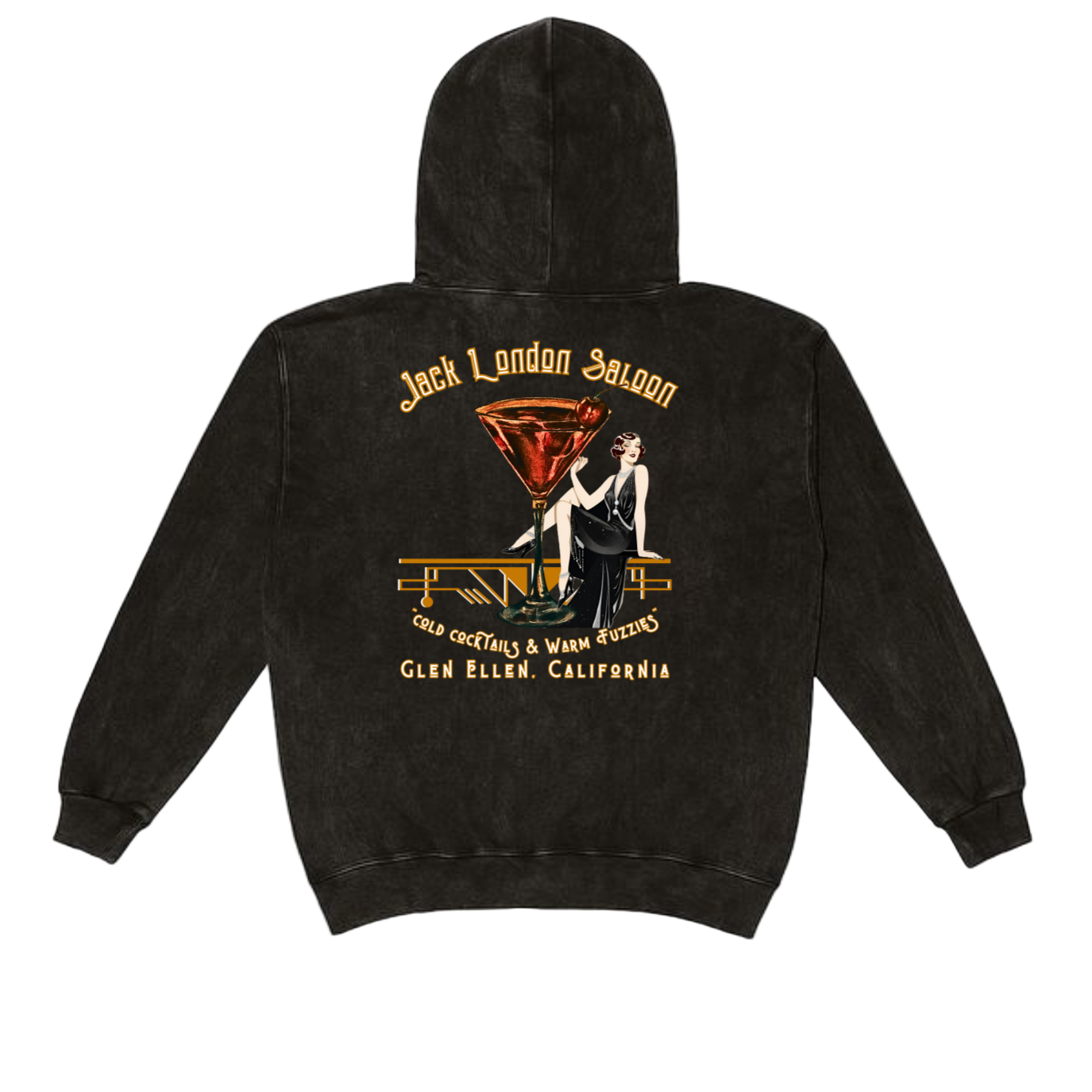 JACK LONDON SALOON "Cold Cocktails" Mineral Wash Hoodie