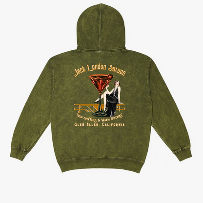 JACK LONDON SALOON "Cold Cocktails" Mineral Wash Hoodie