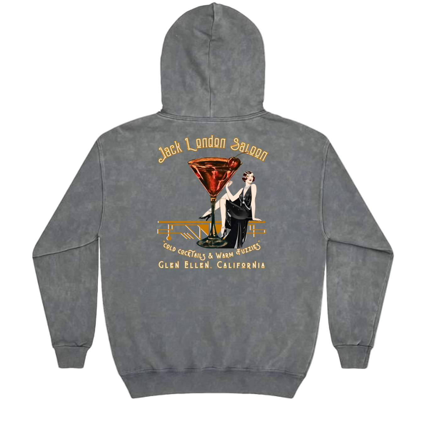 JACK LONDON SALOON "Cold Cocktails" Mineral Wash Hoodie