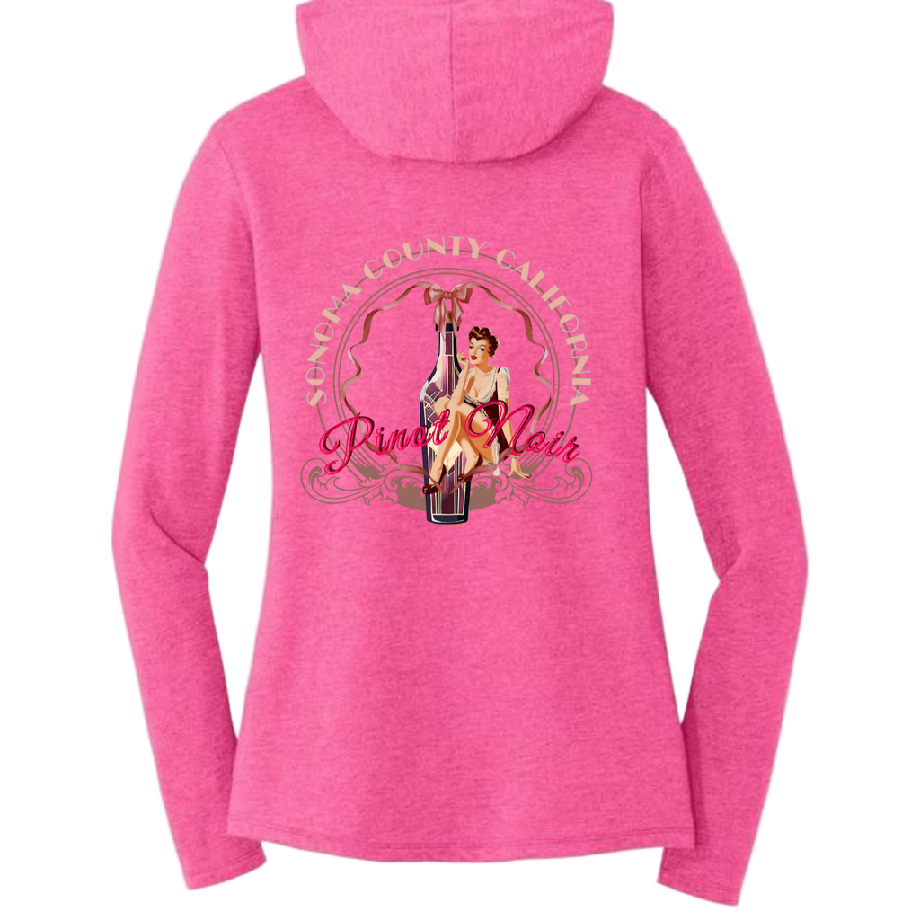 PINOT NOIR PINUP Long Sleeve Womens Hooded T-Shirt - Hoodies from USPF