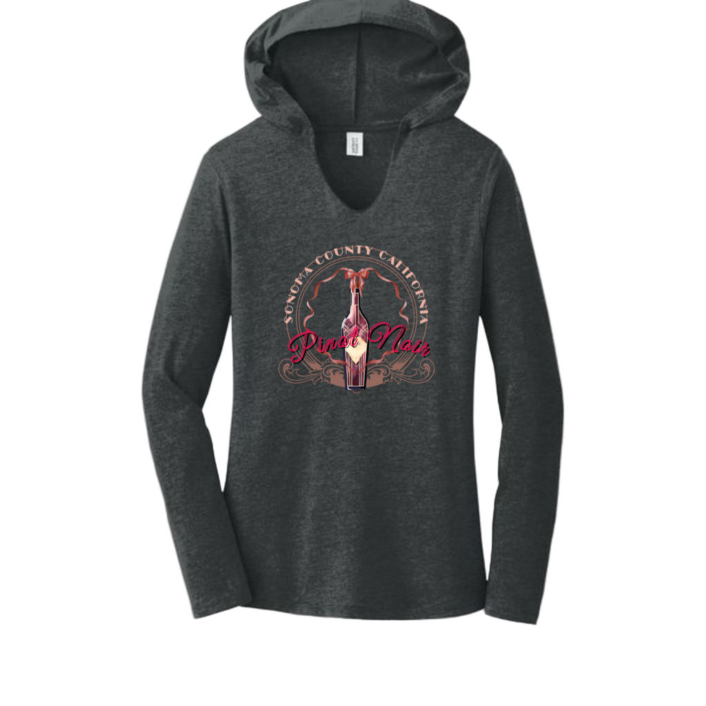 PINOT NOIR PINUP Long Sleeve Womens Hooded T-Shirt - Hoodies from USPF