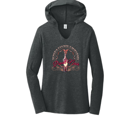 PINOT NOIR PINUP Long Sleeve Womens Hooded T-Shirt