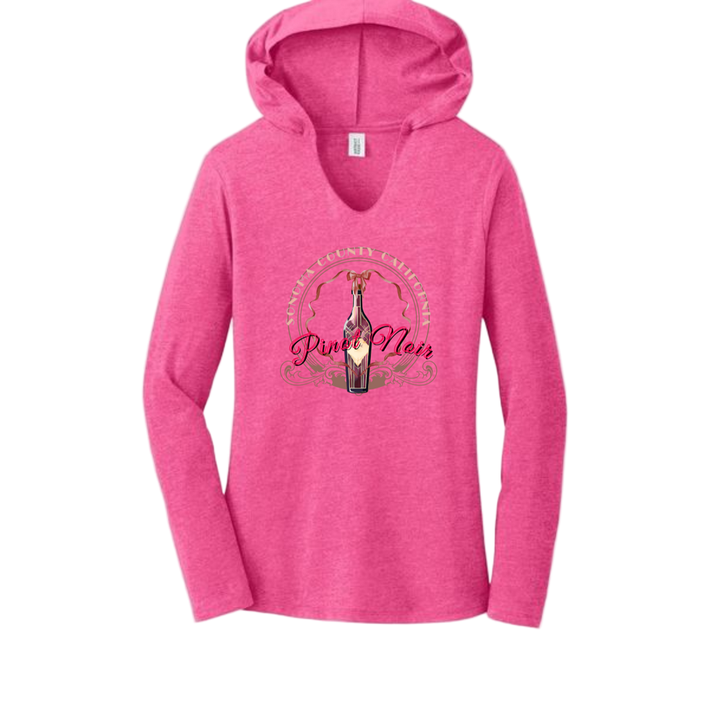 PINOT NOIR PINUP Long Sleeve Womens Hooded T-Shirt - Hoodies from USPF
