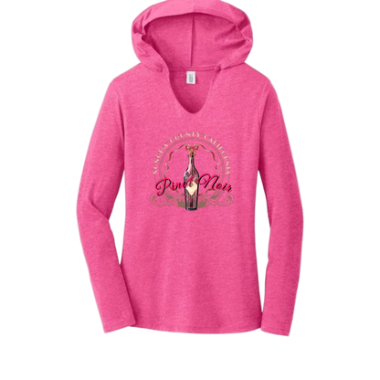 PINOT NOIR PINUP Long Sleeve Womens Hooded T-Shirt