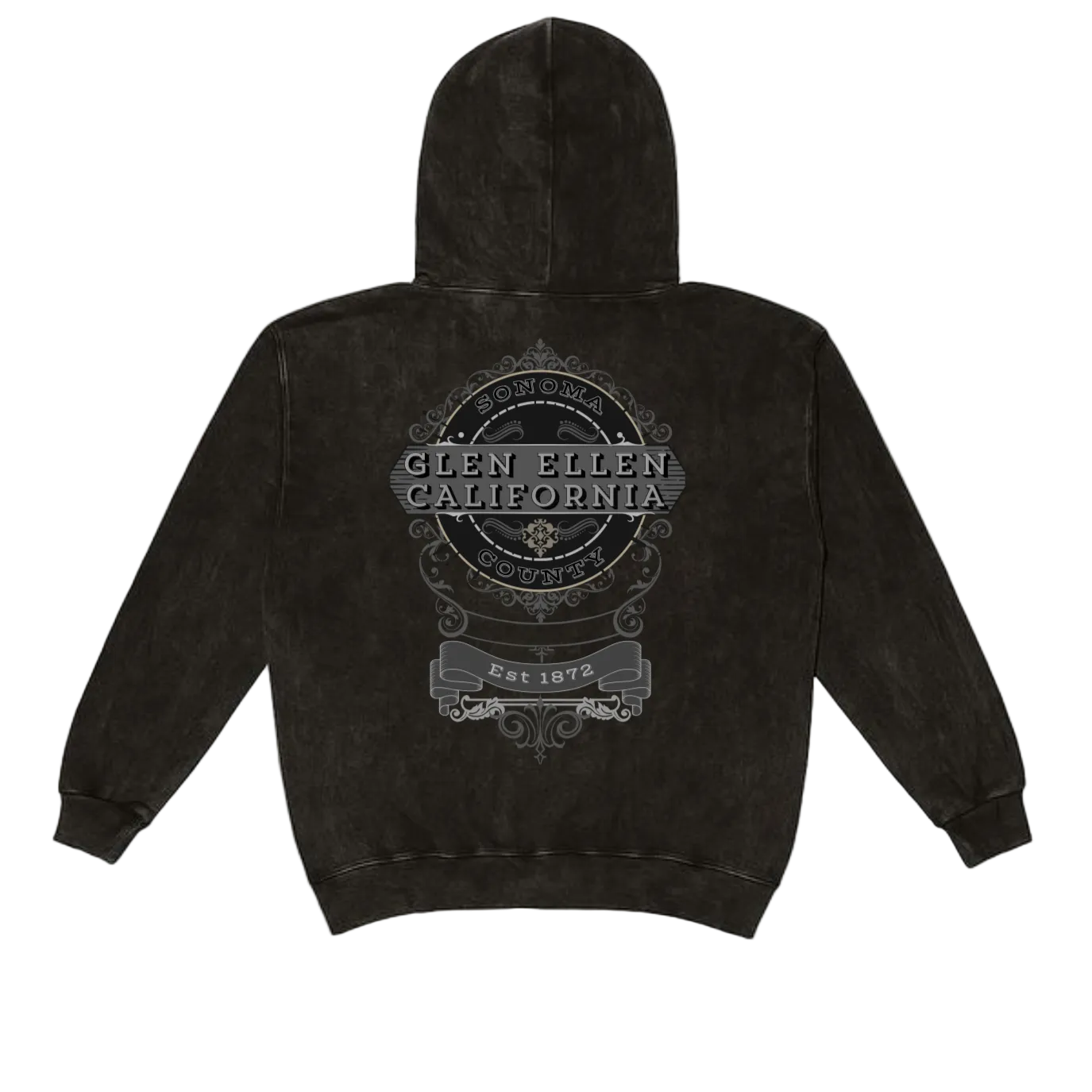 GLEN ELLEN VINTAGE EMBLEM GRAY Mineral Wash Hoodie - Hoodies from USPF