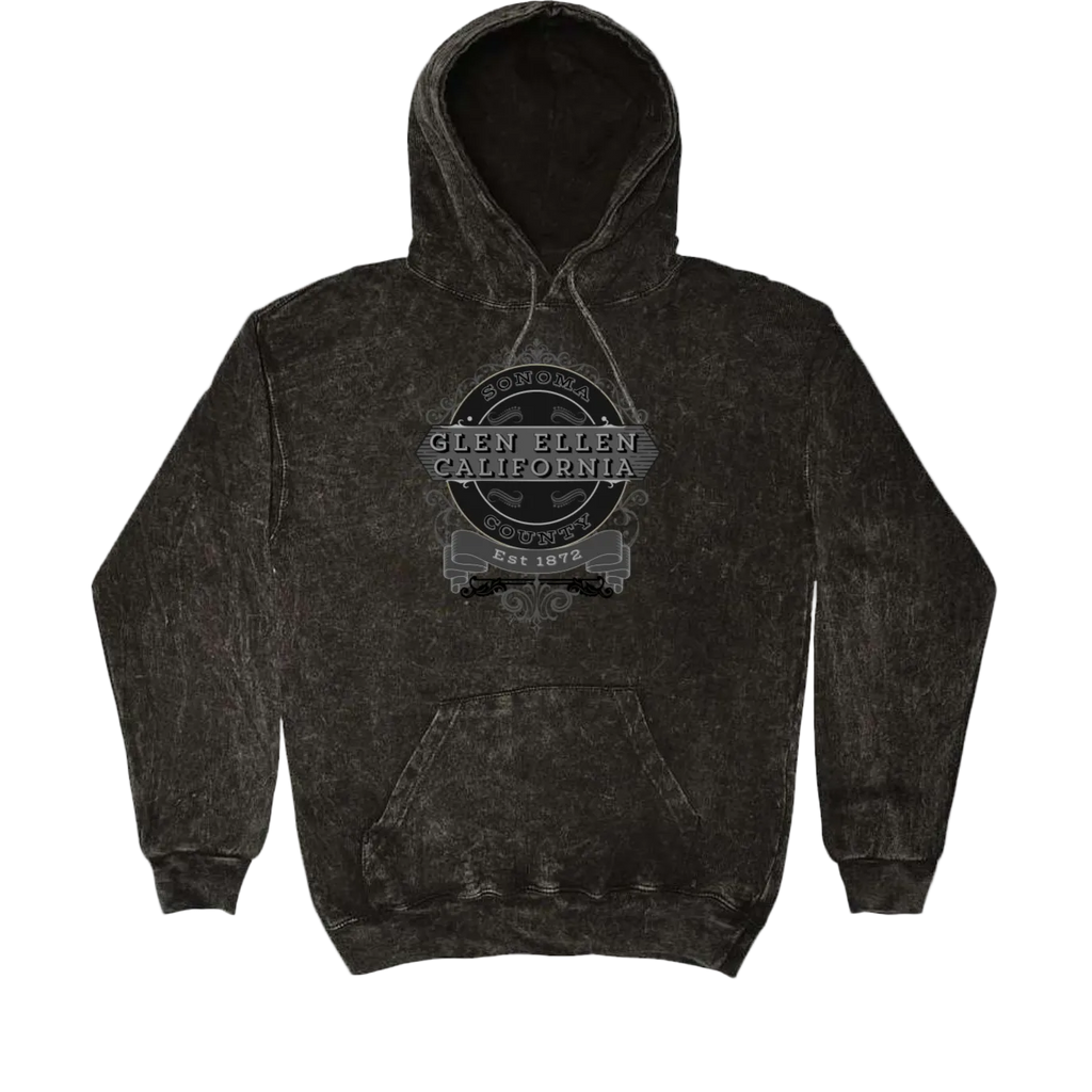 GLEN ELLEN VINTAGE EMBLEM GRAY Mineral Wash Hoodie - Hoodies from USPF