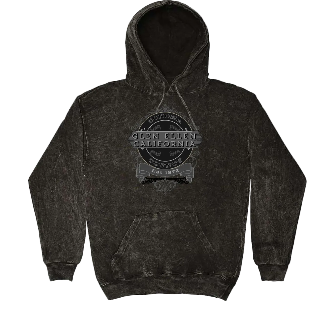 GLEN ELLEN VINTAGE EMBLEM GRAY Mineral Wash Hoodie - Hoodies from USPF