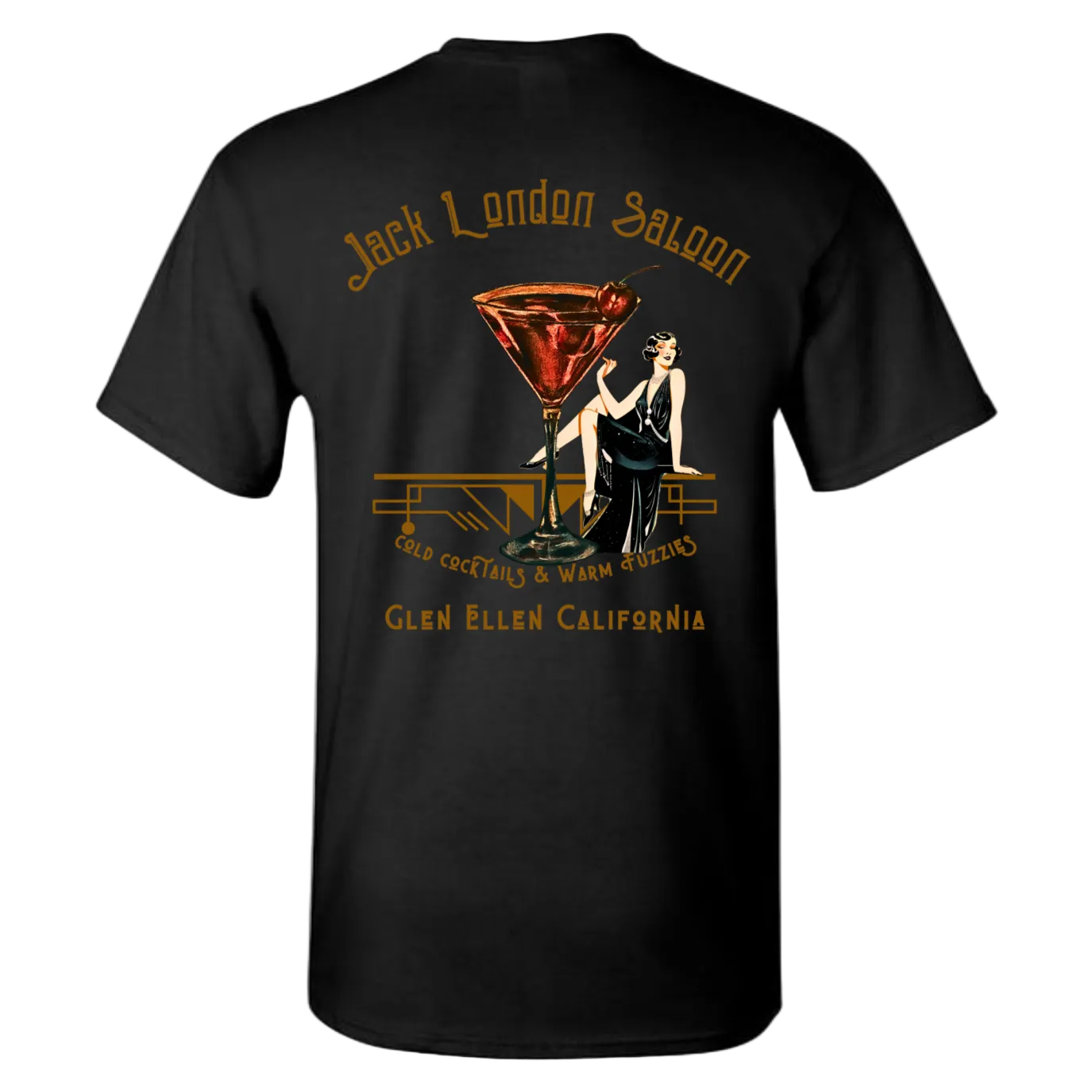 JACK LONDON SALOON "COLD COCKTAILS" MEN'S T-SHIRT