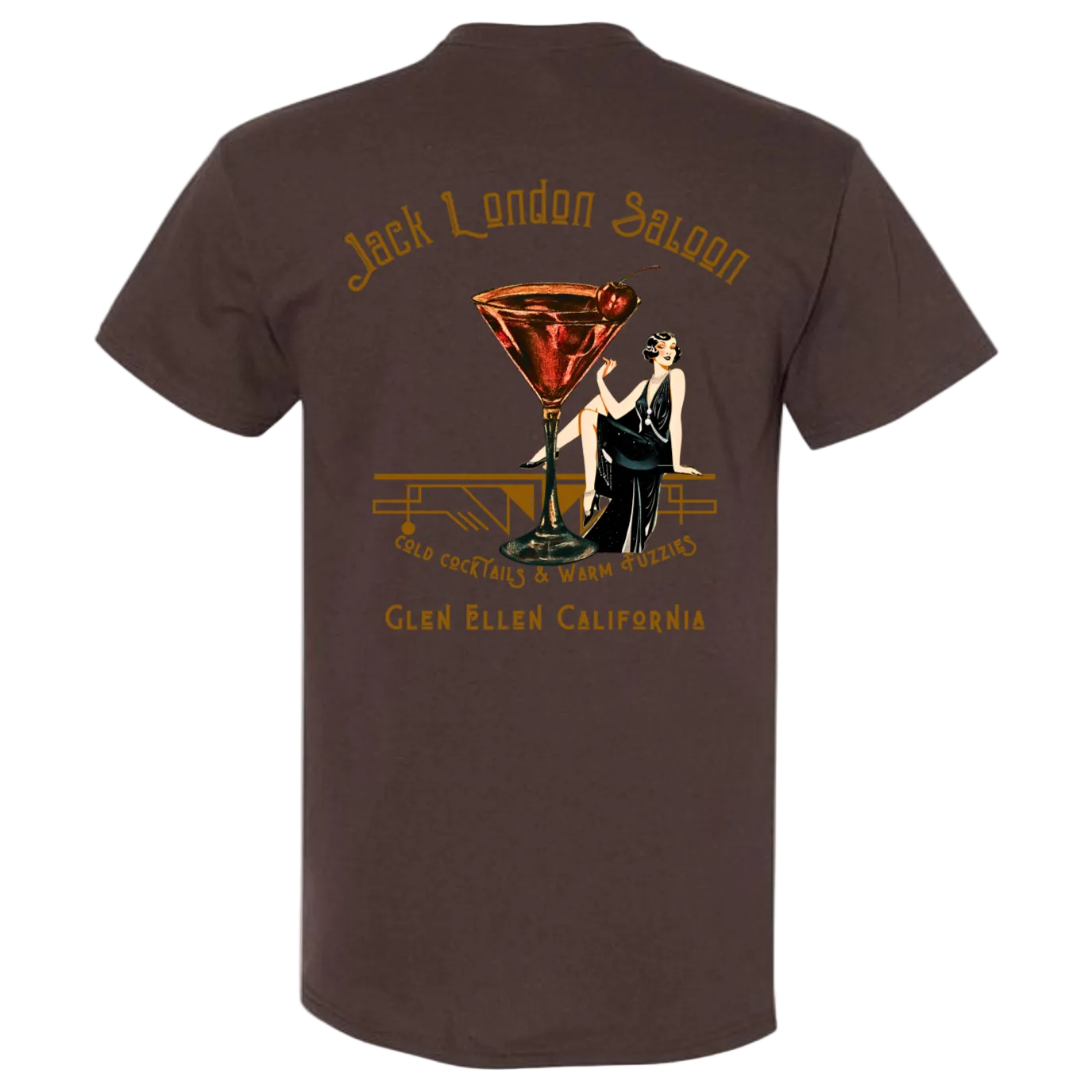 JACK LONDON SALOON "COLD COCKTAILS" MEN'S T-SHIRT