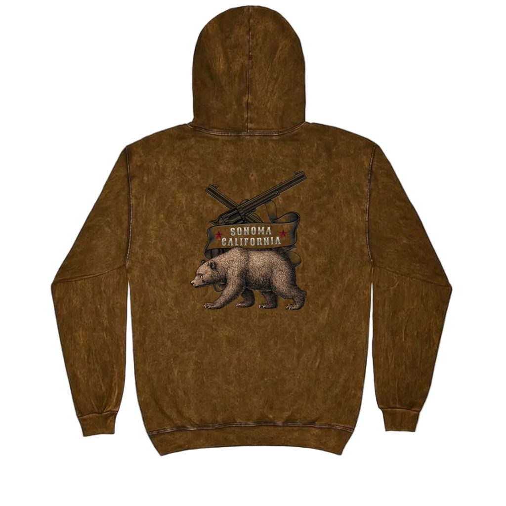 Sonoma Bear Revolt Mineral Wash Men's Hoodie - Hoodies from USPF