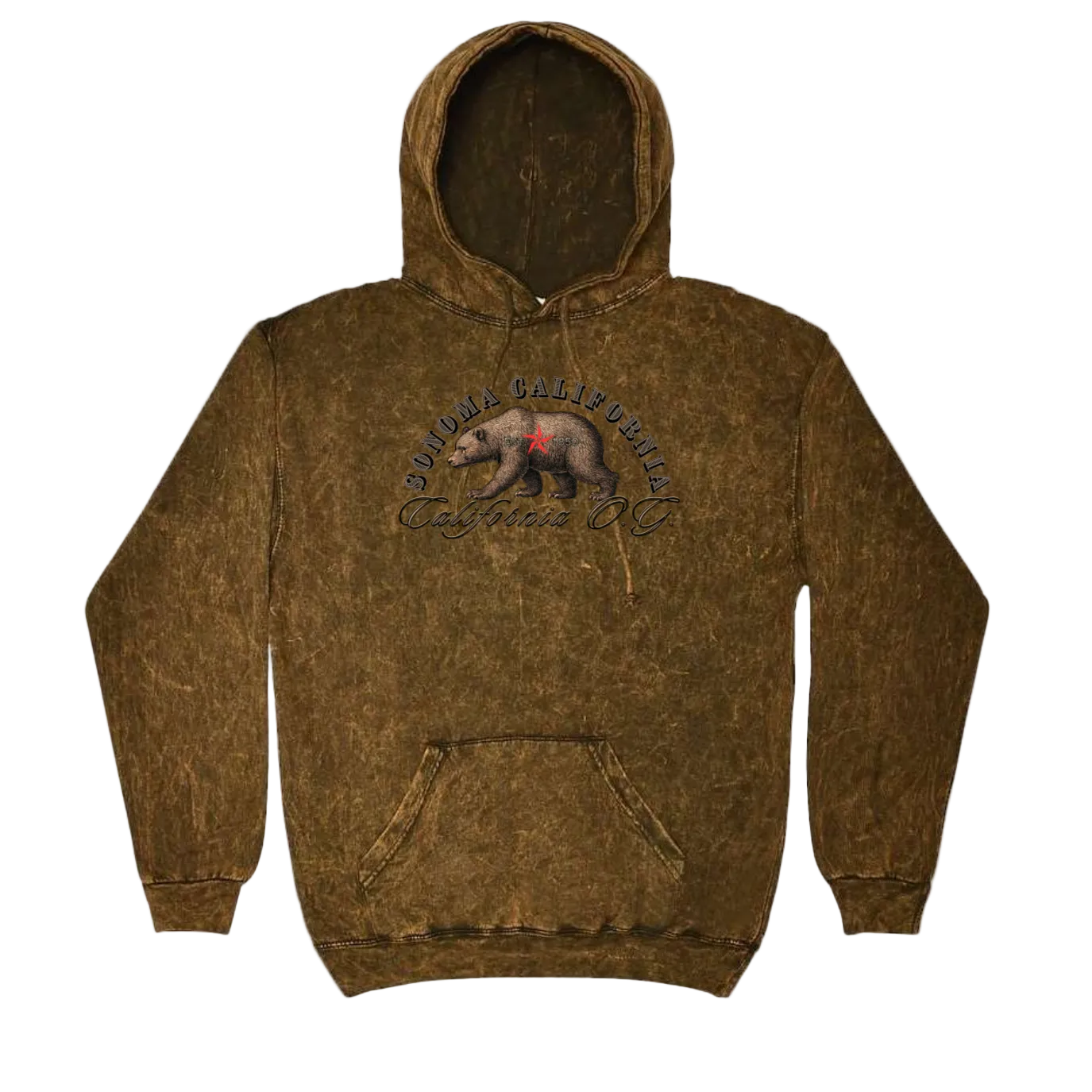 Sonoma Bear Revolt Mineral Wash Men's Hoodie - Hoodies from USPF