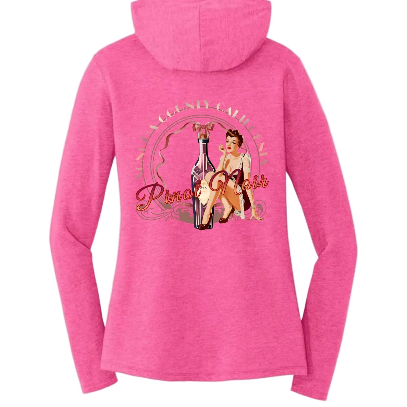 Sonoma Pinot Pinup Women's Hoodie Sweatshirt - Hoodies from USPF