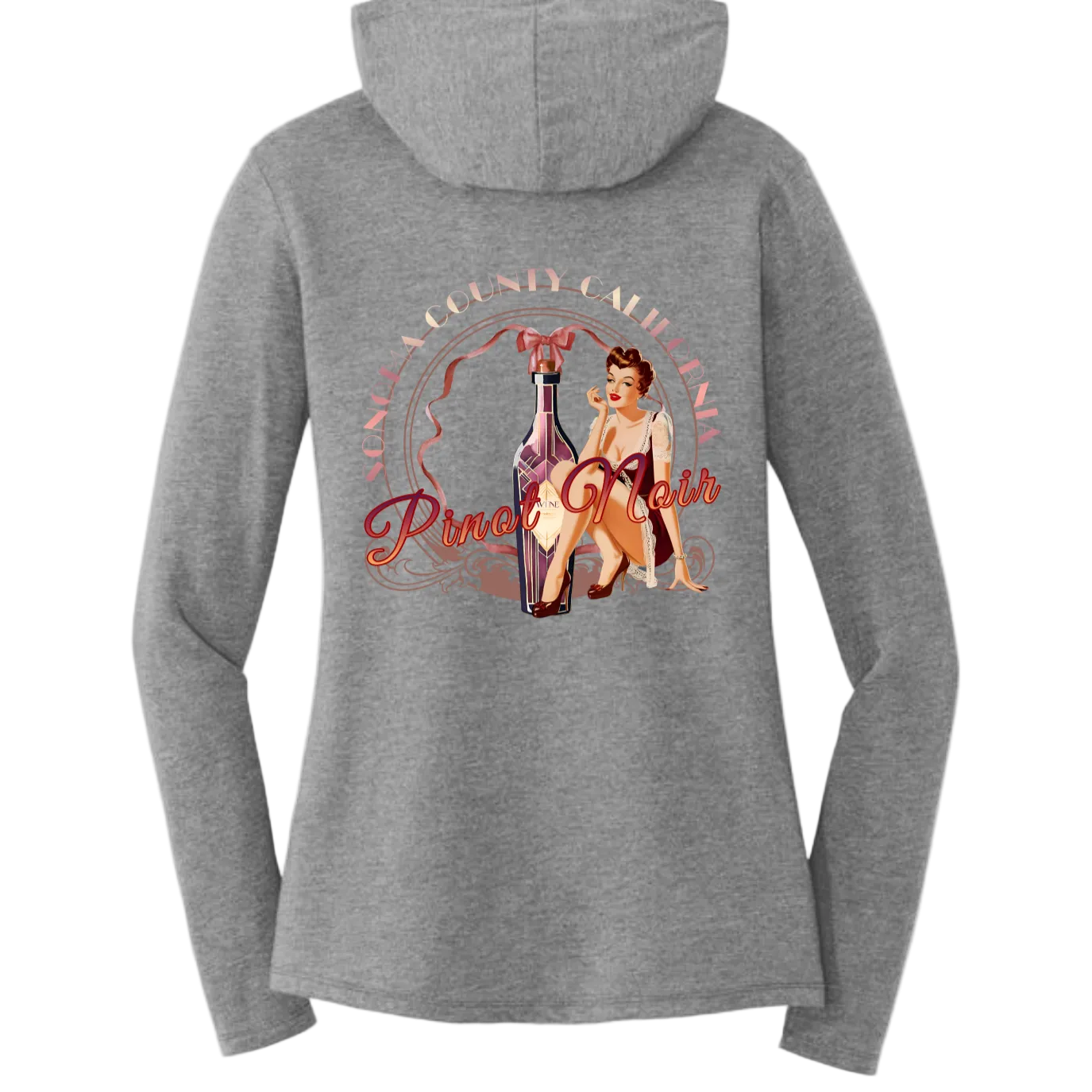 Sonoma Pinot Pinup Women's Hoodie Sweatshirt - Hoodies from USPF