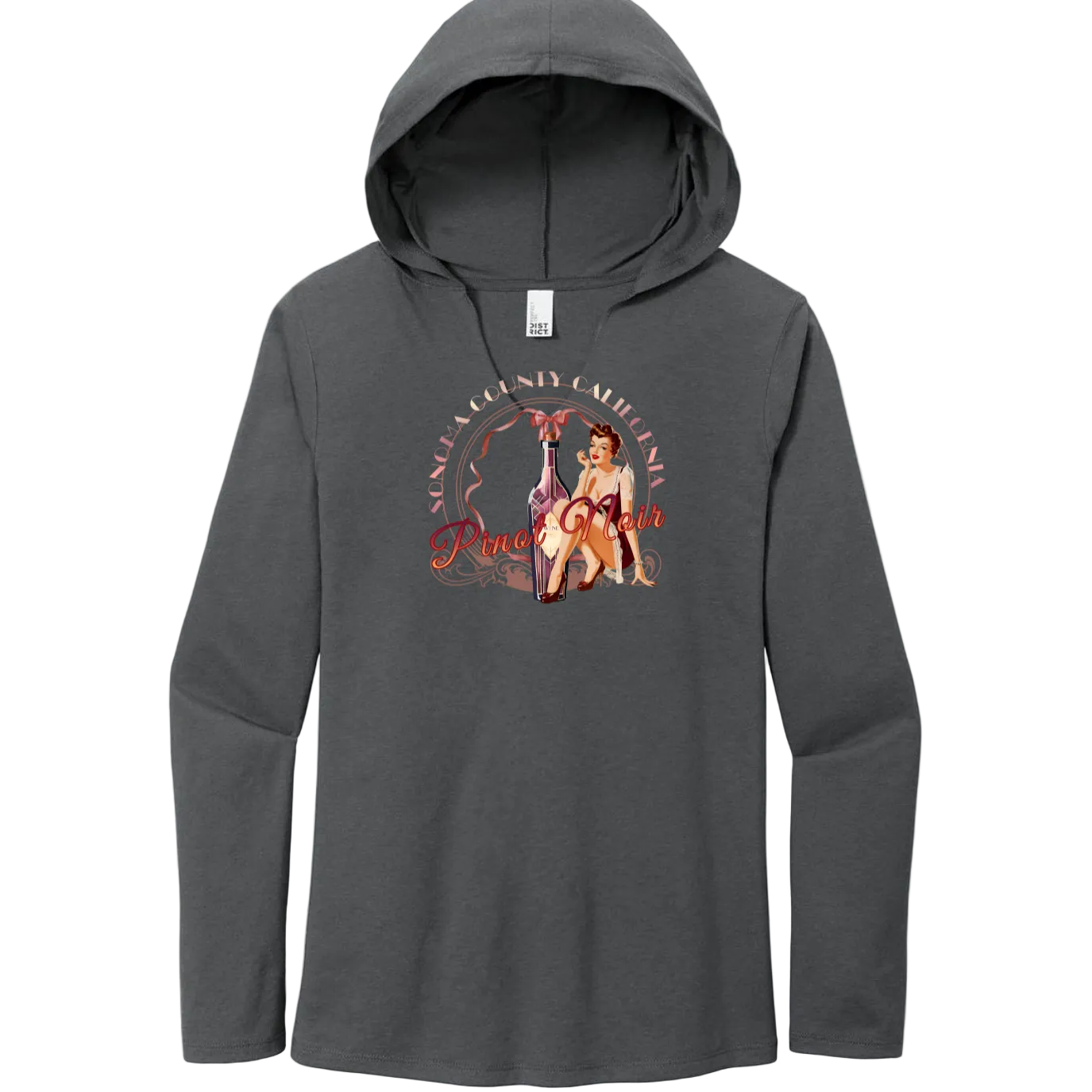 Sonoma Pinot Pinup Women's Hoodie Sweatshirt - Hoodies from USPF