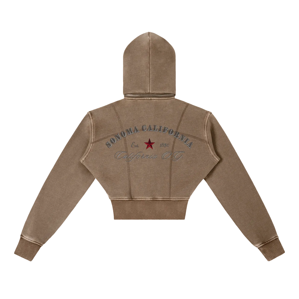 California O.G. Vintage Wash Cropped Women's Hoodie