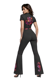 Flamenco Flared Leg Quarter-Zip Jumpsuit
