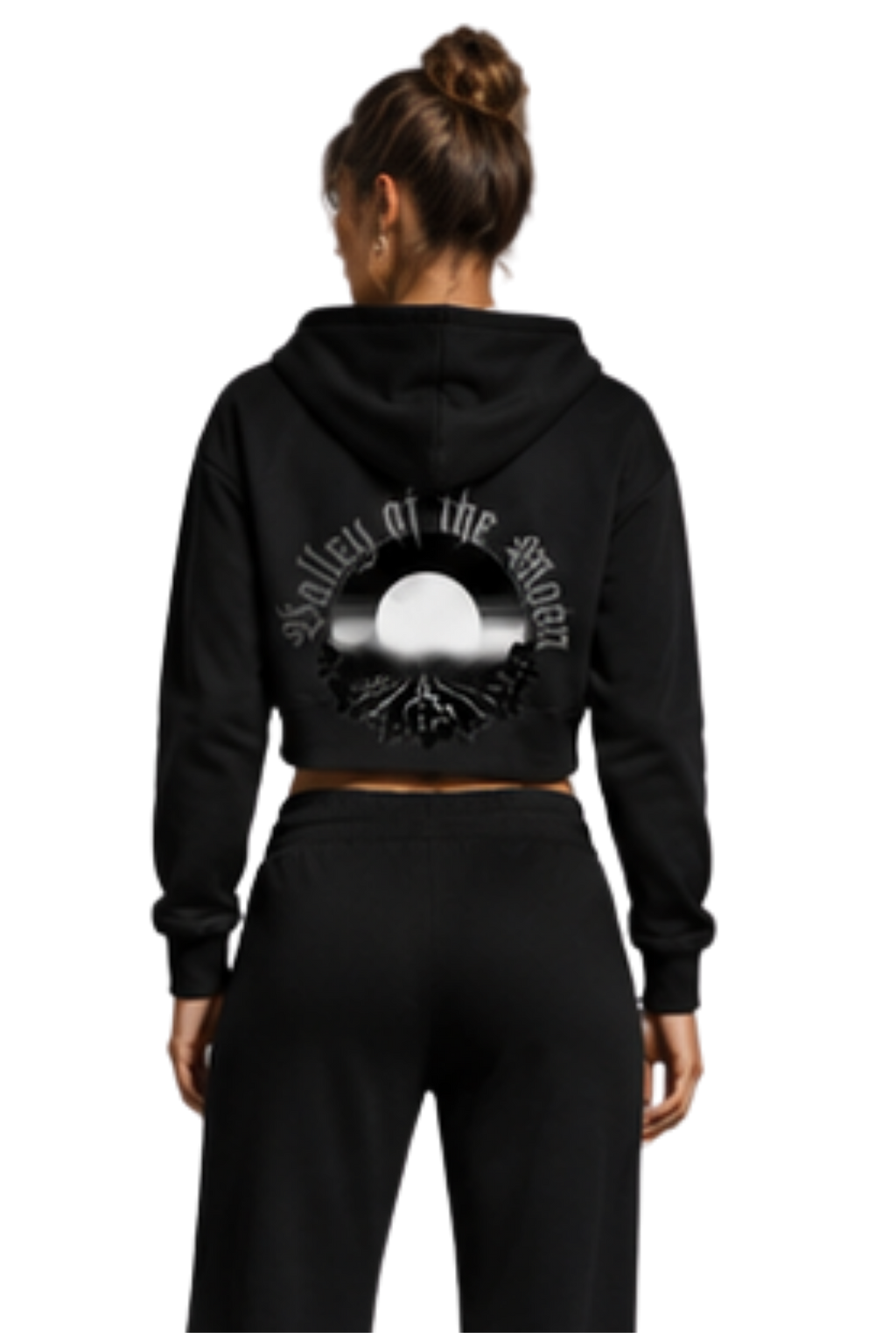 Valley of the Moon Vamp Women's Cropped Zip-Up Hoodie