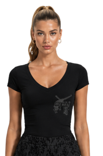 The Rebel Essential V-Neck Bodycon T-Shirt