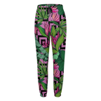 Pink Palms Print Women's Sweatpants