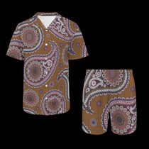 Paisley Men's Hawaiian Shirt & Shorts Set