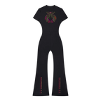 Women’s Tight Flared Leg Quarter-Zip Jumpsuit