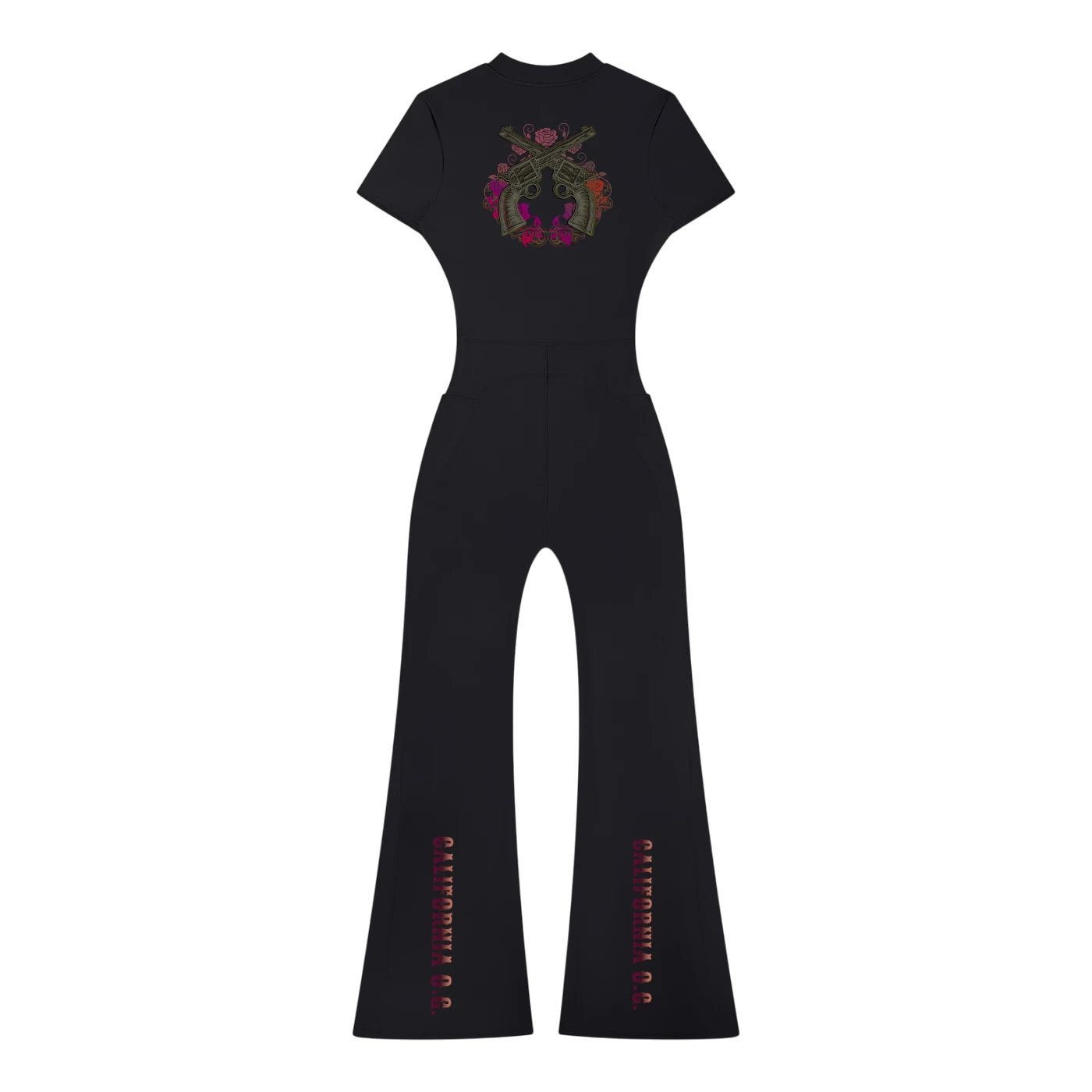 Women’s Tight Flared Leg Quarter-Zip Jumpsuit