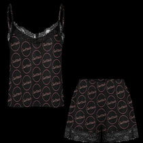 Pink Black Classic Cocktail  Pajama Set