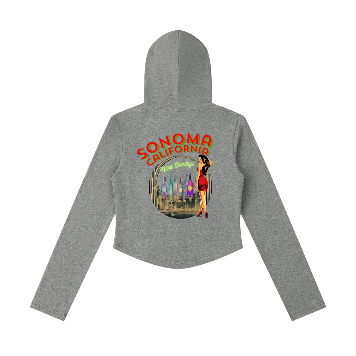 Sonoma Classic Pinup Women's Cropped Full Zip Hoodie