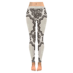 Nude Lace Print Women's Low Rise Yoga Leggings