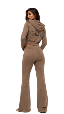 Cali Bear Revolt Vintage Washed Flared Fleece Pants