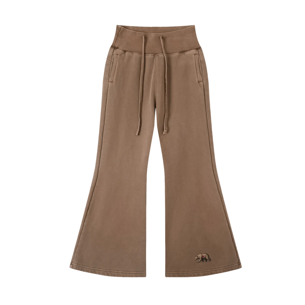 California Bear Vintage Washed Flared Fleece Pants